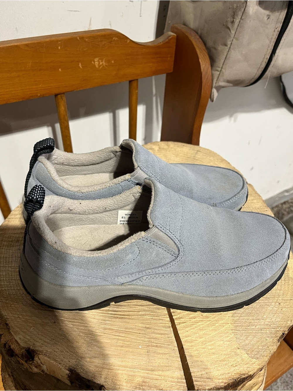 L.L. Bean Light Gray Slip-On Suede Sneakers